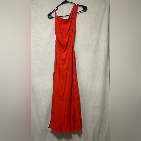 Reformation Vibrant Orange One-Shoulder Dress - Picture 6 of 7